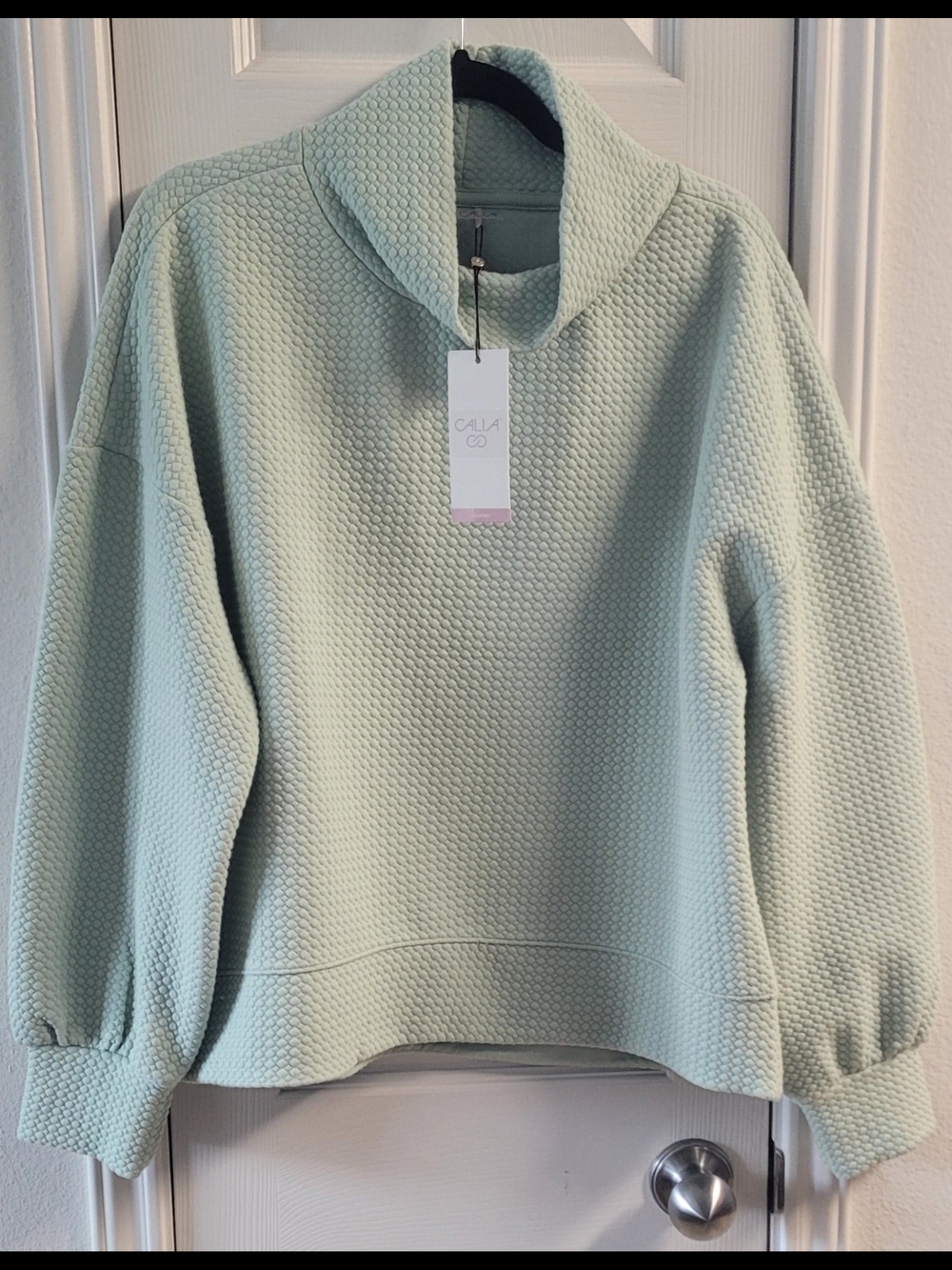 Calia Mint Green Textured Pullover